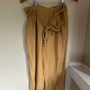 Not Perfect Linen pleated boyfriend pants